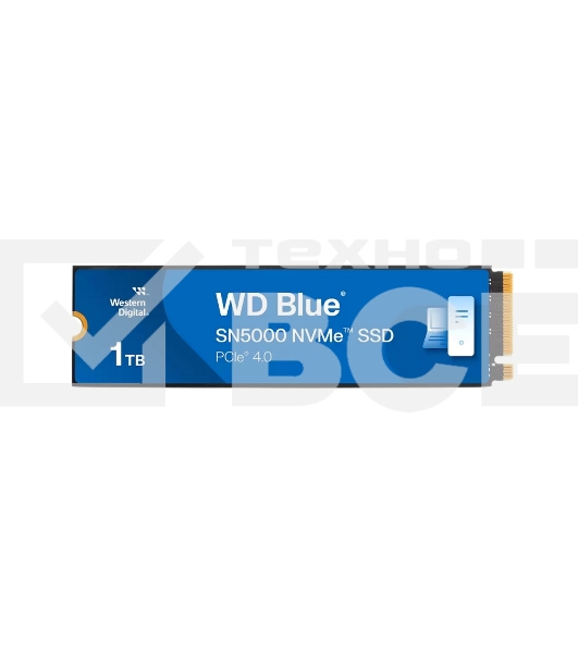 Накопитель SSD Western Digital WD Blue SN5000, 1Tb, PCIe 4.0 x4, M.2 2280, NVMe, R/W 5150/4900