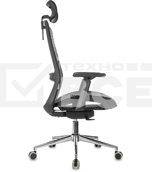 Кресло руководителя Бюрократ MC-912-H черный, сетка с подголов. крестов. металл хром