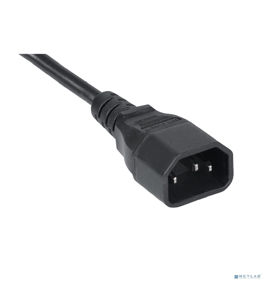 Шнур для блока питания Cabeus, IEC 320 C13, вилка IEC 60320 С14, 0.6 м, 10А, количество проводов и сечении 3x0,75 мм2, цвет: черный