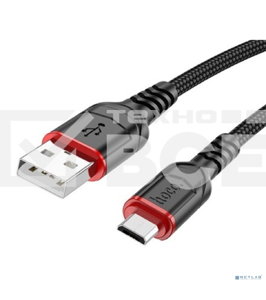 Кабель HOCO X59/USB кабель Micro/3m/2.4A/Нейлон/черный