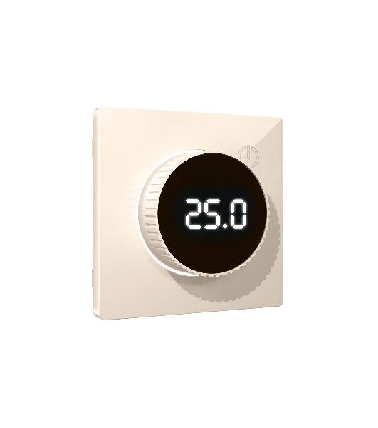 Лицевая панель ALFA (Бежевый глянец) для терморегулятора теплого пола с цифровым дисплеем QUANT AP3058