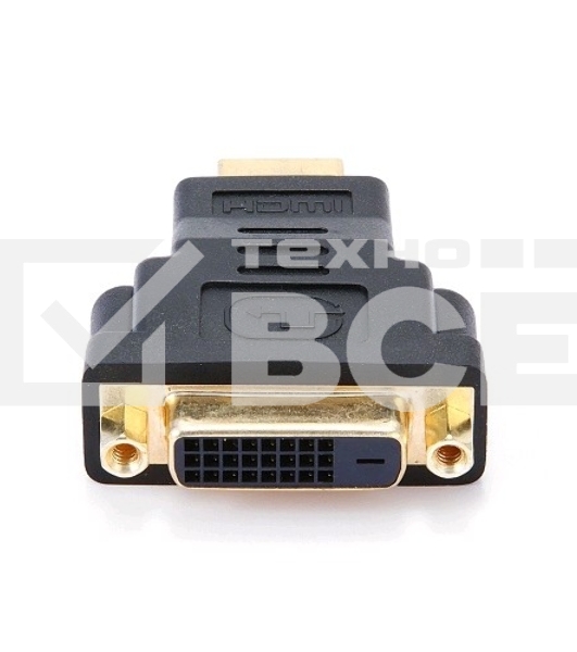Переходник Gembird Переходник HDMI-DVI 19M/25F, золотые разъемы, пакет(A-HDMI-DVI-3)