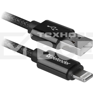 Кабель LIGHTNING TO USB2 1M BLACK ACH01-03T 87808 Defender