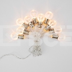 Гирлянда светодиодная «Лампочки» 10 LED, 1.5 м, прозрачный ПВХ, теплый белый цвет свечения, 2 х АА (батарейки не в комплекте) NEON-NIGHT, фото5