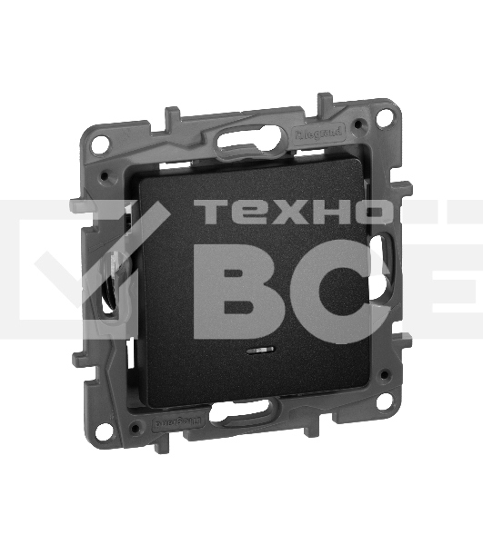 Переключатель с подсветкой, 10AX, антрацит