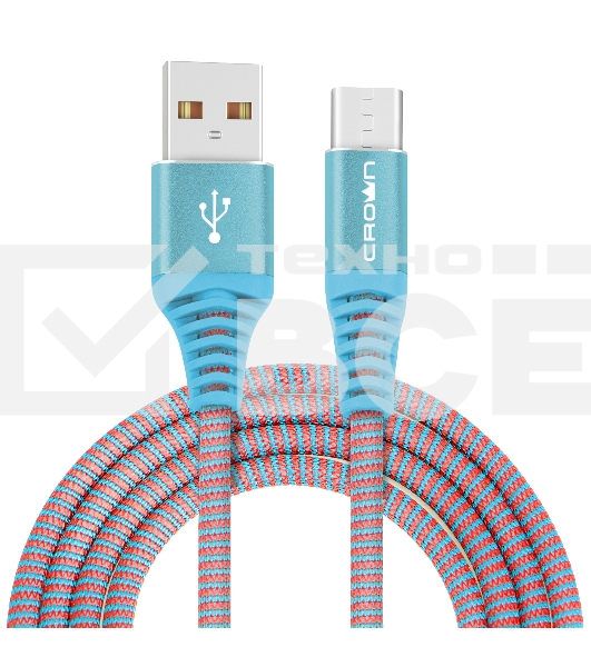 Кабель Crown USB - USB Type-C CMCU-3102C blue