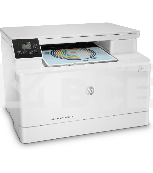 МФУ лазерный HP Color LaserJet Pro MFP M182n (7KW54A), A4, цветной, печ. до 16 стр/мин., 600 x 600 dpi (печать) 1200x1200dpi (скан.), USB, RJ-45, Air Print, Mopria