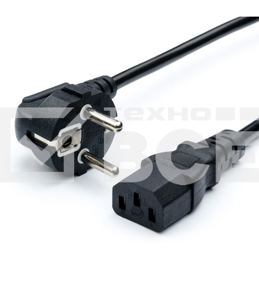 Кабель питания GoPower евровилка CEE 7/7-C13 1.8м ПВХ 0.75мм черный (1/10/160)
