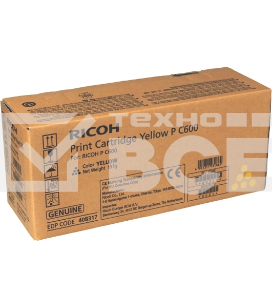 Тонер Ricoh тип P C600 желтый