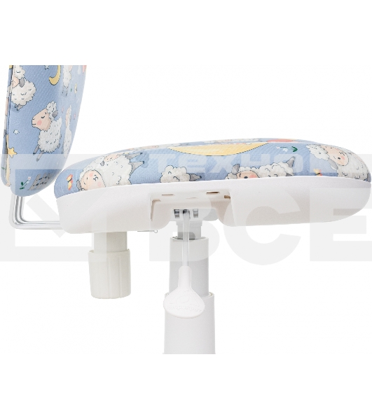 Кресло детское Бюрократ KD-W10 голубой овечки крестов. пластик пластик белый