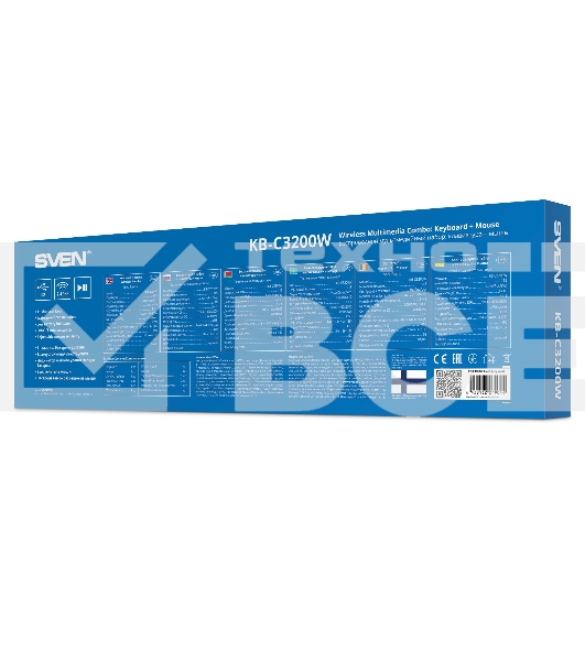 Набор SVEN KB-C3200W беспроводные клавиатура и мышь, чёрные