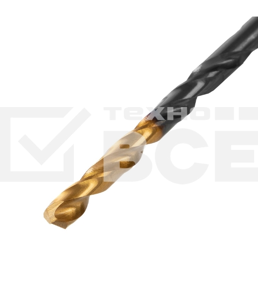 Сверло по металлу, 3,8 мм, HSS-Tin, Golden Tip, 10 шт. Denzel