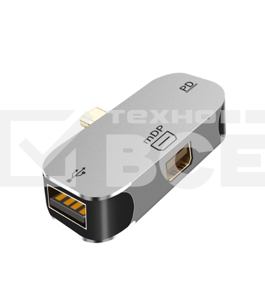 Адаптер Type C на Mini Display Port + USB + PD