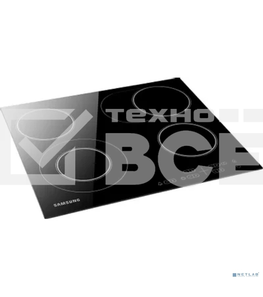 Встраиваемая электрическая варочная панель Samsung NZ64T3516AK/WT, 55 х 575 х 505 мм, стеклокерамика, скошенный край, черный