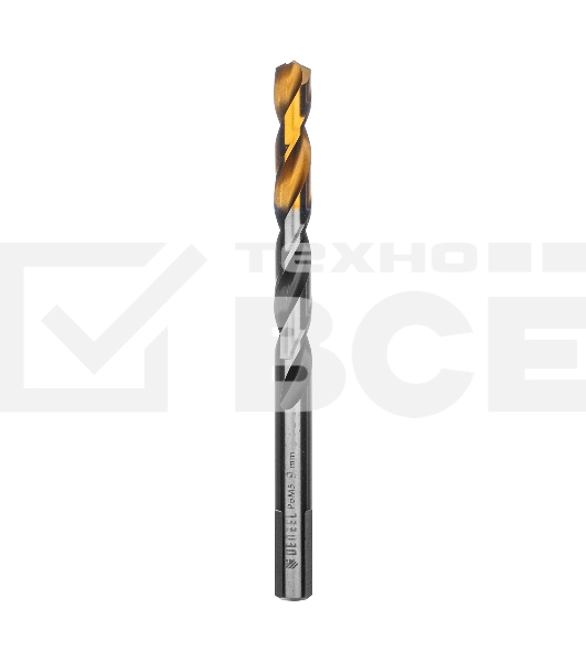 Сверло спиральное по металлу 9 x 125мм, Р6М5, Golden Tip, многогранная заточка Denzel