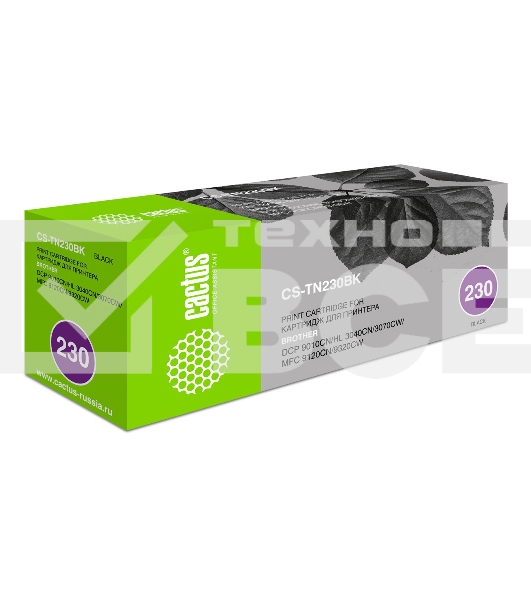 Картридж лазерный Cactus CS-TN230BK черный (2200 стр.) для Brother HL-3040/3070/DCP-9010/MFC-9120/9320