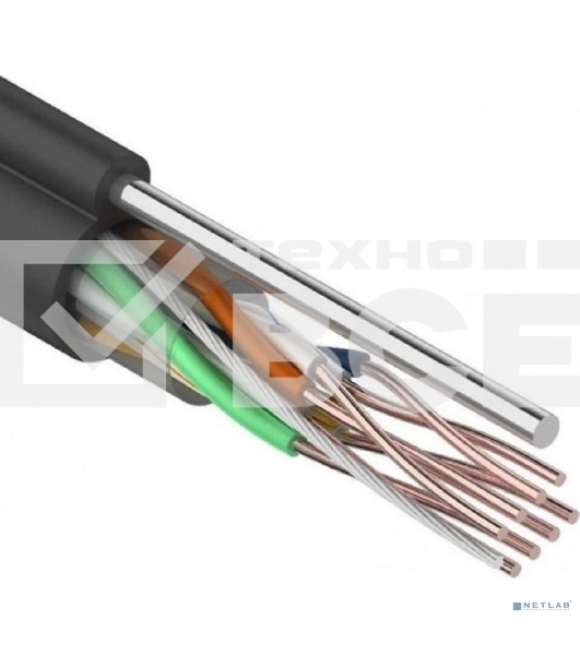 Кабель витая пара Rexant UTP 4PR 24AWG, CAT5e наружный (OUTDOOR) + ТРОС*1 (бухта 305 м)