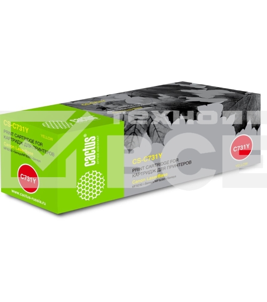 Картридж лазерный Cactus CS-C731Y жёлтый (1800 стр.) для Canon LaserBase MF8230 i-Sensys/MF8280 i-Sensys