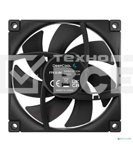 Вентилятор для корпуса DEEPCOOL FT9 SLIM черный, 92 мм, 2950 об/мин, 23.2 дБ, 4 pin