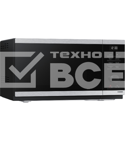 Микроволновая печь Samsung MS23DG4504ATBW нержавеющая сталь/черный, 23 л, 800 Вт, переключатели - сенсор/поворотный механизм