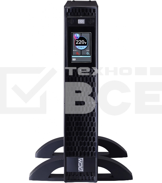 Источник бесперебойного питания Powercom Next, On-Line, 1000VA/1000W, Rack/Tower, 8*IEC320-C13, LCD, Serial+USB, SmartSlot, подкл. доп. Батарей (2027157)
