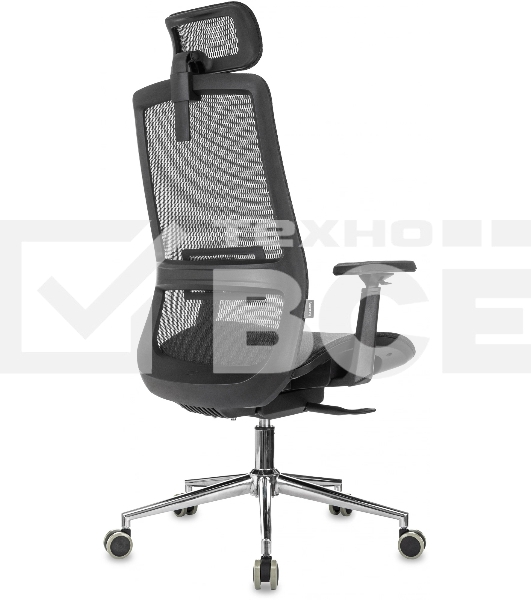 Кресло руководителя Бюрократ MC-912-H черный, сетка с подголов. крестов. металл хром