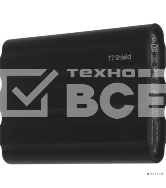 Внешний SSD Samsung T7 Shield, 1TB, USB 3.2 Gen 2 Type-C, R/W 1050/1000, черный
