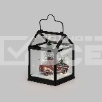 Декоративный фонарь Neon-night 513-040 с машиной, черный корпус, размер 14х14х21 см, теплый белый, питание 2хАА (не в комплекте), фото 1