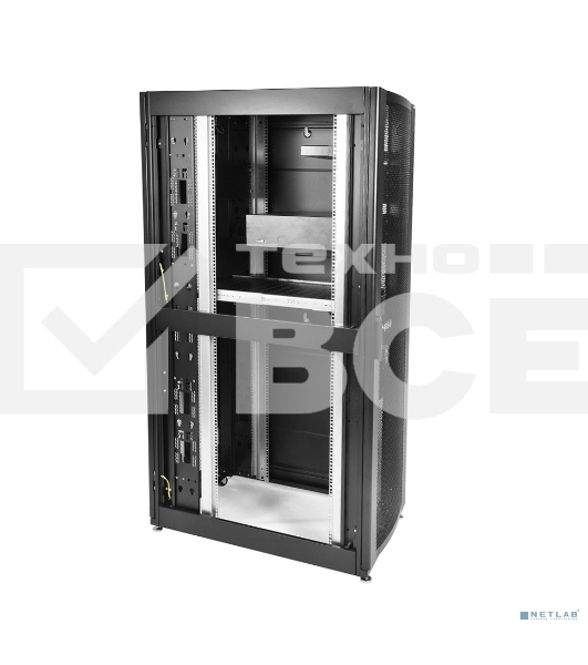 Шкаф серверный ЦМО ШТК-СП-48.8.12-48АА-9005 48U 800x1190 мм пер. дв. перфор. задн. дв. перфор. 2-хст. 2 бок. пан. направл. под закл. гайки 1350 кг черный