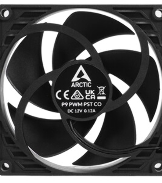 Вентилятор для процессора Arctic P9 PWM PST CO черный, 92 мм, 3000 об/мин, 4 pin
