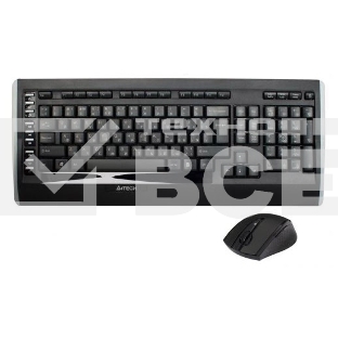 Клавиатура + мышь A4TECH W 9300F USB (черный), 2.4G наноприемник