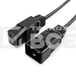 Кабель питания для UPC Gembird/Cablexpert, 1.5м, С19 - C20, 16А, черный, с заземлением(PC-189-C19)