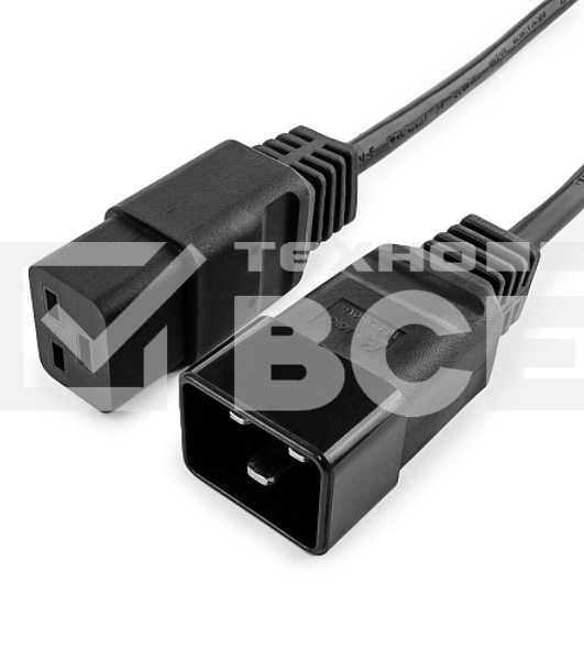 Кабель питания для UPC Gembird/Cablexpert, 1.5м, С19 - C20, 16А, черный, с заземлением(PC-189-C19)