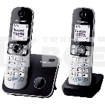 Телефон беспроводной (DECT) Panasonic KX-TG6812RU черный (труб. в компл.:2шт) АОН, фото3