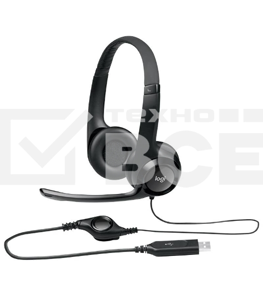 Гарнитура Logitech Headset Logitech H390 USB черный