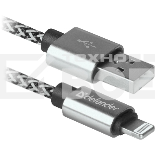 Кабель Defender LIGHTNING TO USB2 1M WHITE ACH01-03T 87809