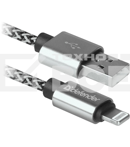 Кабель Defender LIGHTNING TO USB2 1M WHITE ACH01-03T 87809