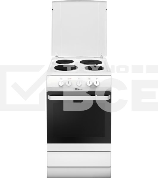 Плита электрическая Hansa FCEW53000 белый, конфорок 4 шт, духовка 68 л, 50 см x 85 см x 60 см