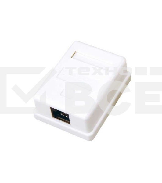 Розетка компьютерная 1-м ОП RJ45 CAT 5E бел. Rexant 03-0121
