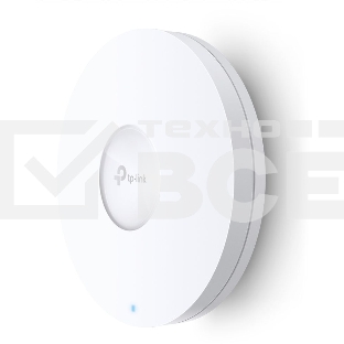 Точка доступа TP-Link 11AX dual-band ceiling access point, up to 1200 Mbit / s at 5 GHz and up to 574 Mbit / s at 2.4 GHz, 1 10/100/1000Mbps LAN port, support PoE 802.3at standard, support BSS coloring, Seamless Roaming, Mesh, Band Steering, Airtime Fairn