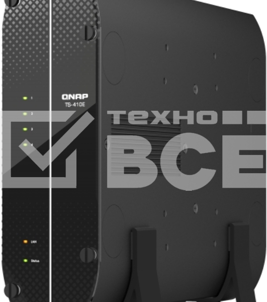 Сетевое хранилище SMB QNAP TS-410E-8G NAS fanless 4 2.5 SSD trays. Intel Celeron J6412 4-core 2.0-2.6 GHz, 8 GB RAM (max), 2x2.5 GbE, 4xUSB 3.2 Gen 2 (10Gbps),1xHDMI