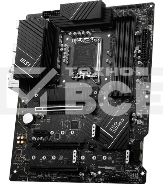 Материнская плата MSI PRO Z790-P WIFI, LGA 1700, Intel Z790, 4xDDR5, 6xSATA, 4xM.2, 1xPCIe 5.0 x16, 1xPCIe 4.0 x16, 1xPCIe 3.0 x16, 1xPCIe x1, 1xHDMI, 1xDP, 1x2.5Gb LAN, 4xUSB-A 2.0, 2xUSB-A 3.2 Gen 1, 1xUSB-A 3.2 Gen 2, 1xUSB-C 3.2 Gen 2x2, 6x3.5мм, 7.1,