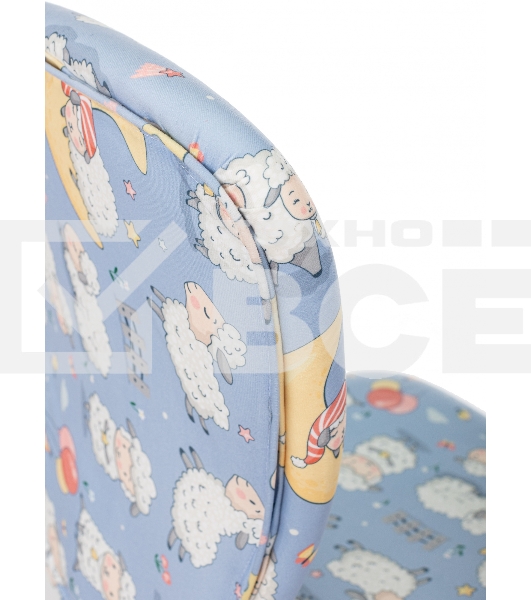 Кресло детское Бюрократ KD-W10 голубой овечки крестов. пластик пластик белый