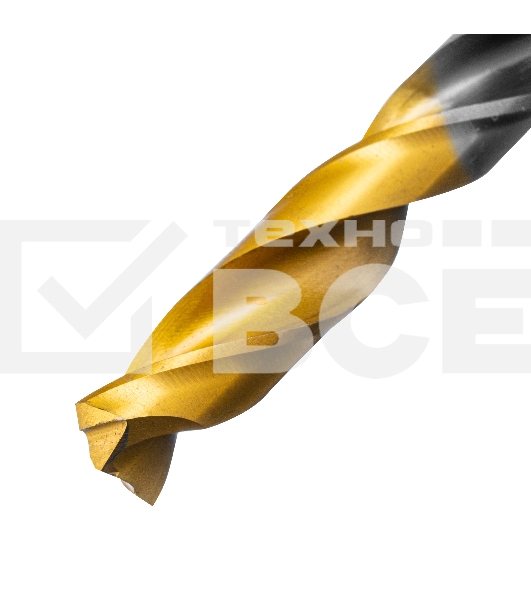 Сверло спиральное по металлу 9 x 125мм, Р6М5, Golden Tip, многогранная заточка Denzel