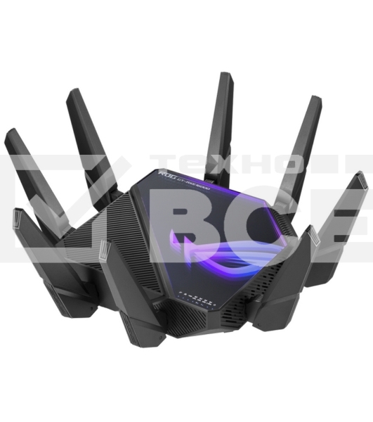 Роутер ASUS ROG GT-AXE16000 802.11 a/b/g/n/ac/ax до 1148 + 4804Мбит/c, 2,4 + 5 гГц, 8 антенн, USB, GBT LAN ; 90IG06W0-MU2A10