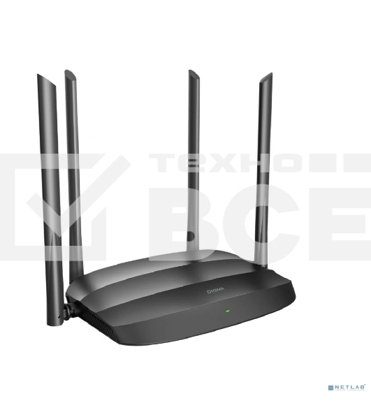 Роутер беспроводной Digma DWR-AC1201 AC1200 10/100BASE-TX черный (упак.:1шт)