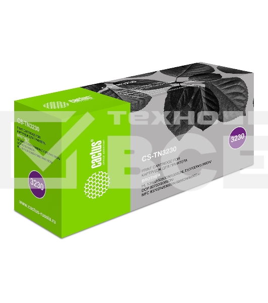 Картридж лазерный Cactus CS-TN3230 черный (3000 стр.) для Brother HL-5340D/5350DN/5370DW/DCP-8070D/8085DN
