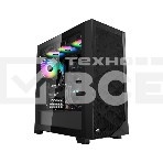 Компьютерный корпус  PCCooler C3D510 BK ARGB, Tempered Glass Full Tower, Black, TG, 0.7 SPCC, 3x120mm ARGB E-ATX, ATX, mATX, mITX 170/390/410mm 2x2.5