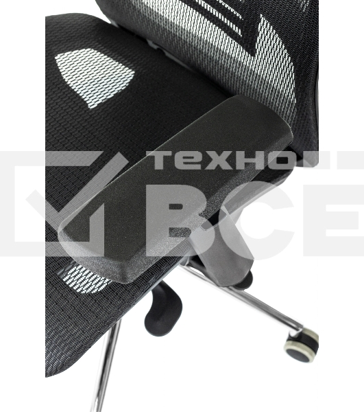 Кресло руководителя Бюрократ MC-912-H черный, сетка с подголов. крестов. металл хром