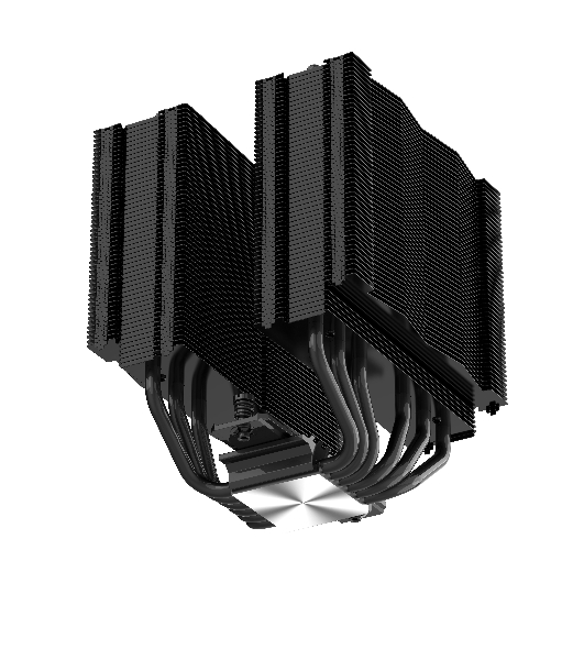 Кулер для процессора SAMA A60B (265W, 4-pin PWM, 156.5mm, 6x6mm, 2x120мм, 78CFM, 29dBA, 2200RPM, S: 1851/1700/1200/115X, AM5/AM4, черный)